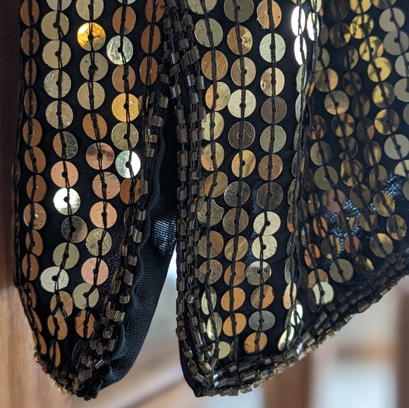 Vintage Gold Sequin Top, Size L - Picture 7 of 13